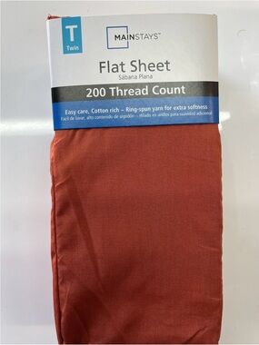 Bundle of 3 Twin Mainstays Flat Sheet - Roasted Habanero Rust
